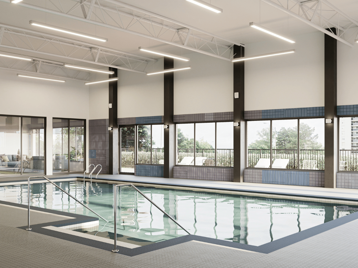 Rendering of the indoor pool at The Towns at York Mills & Leslie.